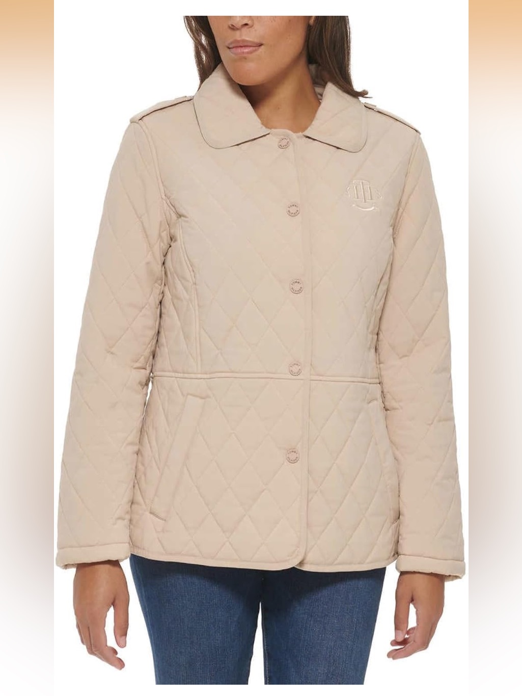 Tommy Hilfiger Tan Quilted Women's Jacket
